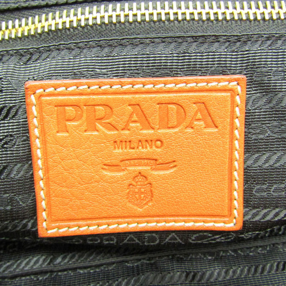 PRADA Leather Boston Bag in Orange - Picture 12 of 15